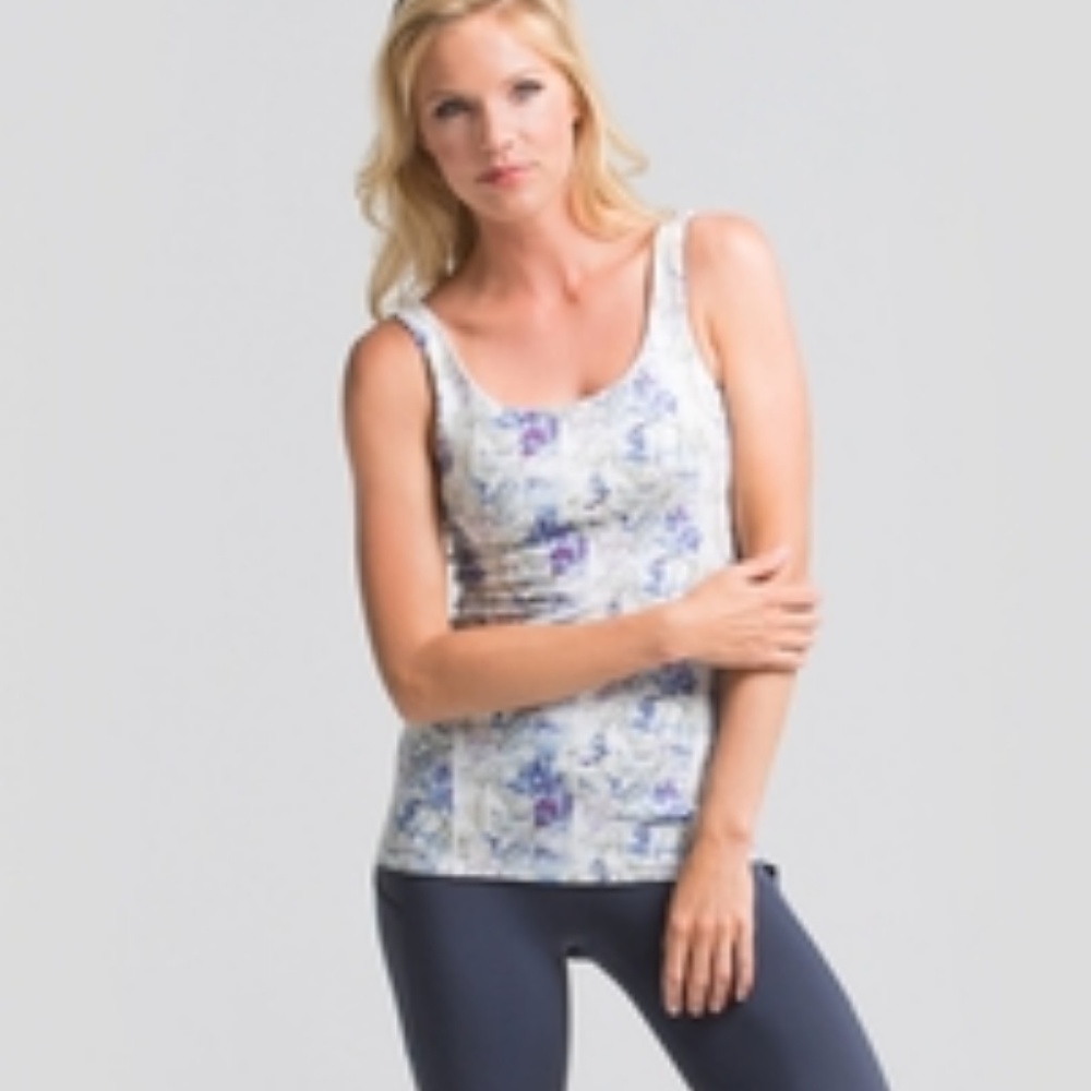 Pattern Tank Built-In Bra Combine w MeshPoppi legn